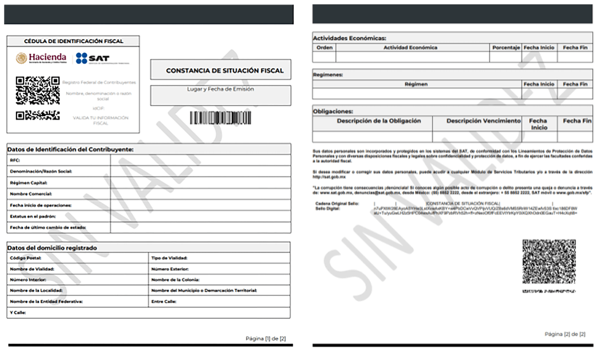 Constancia de Situación Fiscal